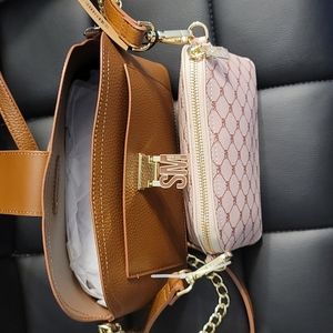 Steve Madden cross body bag- cognac